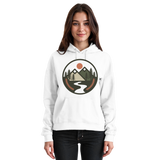 Unisex Arctic White open ground hoodie by Arvenzo showing front view with a relaxed fit and casual style.