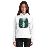 Arvenzo Fall Creek hoodie in arctic white, front view, unisex casual hoodie with a simple design and soft fabric.