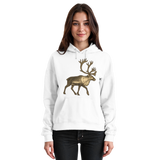 Arvenzo Tundra Walk hoodie in Arctic White, front view showing a cozy unisex hoodie with a simple design and soft fabric.