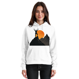 Arvenzo Bold Ascent hoodie in Arctic White, front view, unisex casual hoodie with a simple design and soft fabric.