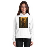 Front view of Arvenzo Deep Timber Hoodie in Arctic White, a unisex casual hoodie with a simple design and soft fabric.