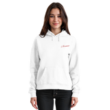 Front view of Arvenzo Pure Ground hoodie in Arctic White, unisex hoodie with a simple, clean design.