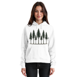 Arvenzo Pine Dusk Hoodie in Arctic White, front view showing a unisex casual hoodie with a simple design and comfortable fit.
