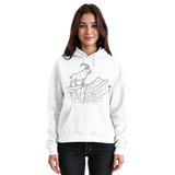 Arvenzo Cliff Edge Hoodie in Arctic White, front view of a basic unisex hoodie showcasing a clean, casual design.