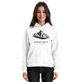 Arvenzo Summit Point hoodie in Arctic White front view, unisex casual hoodie with a simple design and soft fabric.
