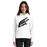 Arvenzo Swift Dive hoodie in Arctic White, front view of a basic unisex hoodie with a soft fabric texture
