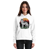 Arvenzo Lone Dusk unisex hoodie in Arctic White, front view showcasing a simple, cozy hoodie with a drawstring hood and soft fabric.
