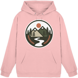 Baby pink unisex hoodie from Arvenzo with a front basic design, soft fabric, and comfortable fit.