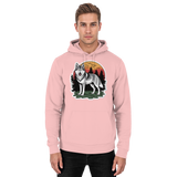 Pink unisex hoodie by Arvenzo featuring a simple front design, soft fabric, and comfortable fit for casual wear.