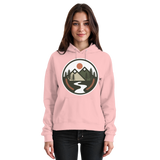 Pink unisex Open Ground hoodie by Arvenzo, featuring a front basic design and comfortable fit.
