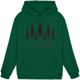 Unisex Pine Dusk Hoodie by Arvenzo in bottle green, front view showing soft fabric and relaxed fit.