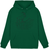 Arvenzo Cliff Edge hoodie in bottle green, front view of a unisex hoodie with simple design and soft fabric.