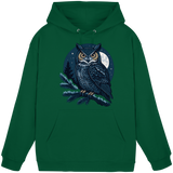 Arvenzo Night Watch hoodie in bottle green, front view, unisex casual hoodie with a simple design and comfortable fit.