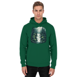 Arvenzo Fall Creek Hoodie in bottle green, unisex front view showing casual hoodie design and comfortable fit.