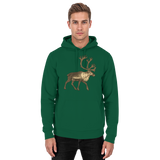 Arvenzo Tundra Walk hoodie in bottle green, unisex front view showing soft fabric and casual fit.