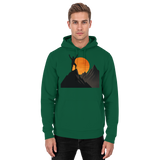 Bottle green Arvenzo Bold Ascent hoodie, front view, unisex design with a comfortable fit and casual style.