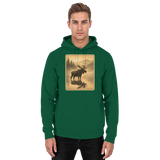 Unisex Calm Shore hoodie by Arvenzo in bottle green, front view showcasing a casual, comfortable design for everyday wear.