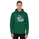 Silver Run Hoodie by Arvenzo in bottle green, front view, unisex hoodie with a simple design and comfortable fit.