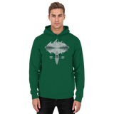 Arvenzo Mirror Lake Hoodie in bottle green, front view, unisex casual hoodie with a simple design and comfortable fit.