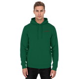 Front view of Arvenzo Pure Ground hoodie in bottle green, unisex design with a simple, classic hoodie style.