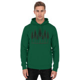 Front view of Arvenzo Pine Dusk Hoodie in bottle green, unisex hoodie with a simple, comfortable design.
