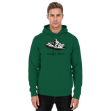 Arvenzo Summit Point hoodie in bottle green, front view of a unisex casual hoodie with a simple design.