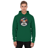 Bottle green unisex Star Map Hoodie by Arvenzo, featuring a front design with celestial star patterns and a comfortable hoodie fit.