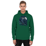 Arvenzo Night Watch hoodie in bottle green, front view of a unisex hoodie with a simple design and comfortable fit.