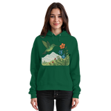Unisex Bloom Wing Hoodie by Arvenzo in bottle green, front view showing hoodie with minimalist design and comfortable fit.