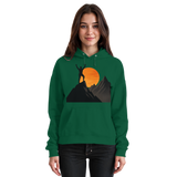 Front view of Arvenzo Bold Ascent unisex hoodie in bottle green with a simple, classic design and a front pocket.