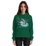 Front view of Arvenzo Silver Run Hoodie in bottle green, unisex hoodie with a simple, classic design.