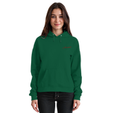 Front view of a unisex bottle green Pure Ground Hoodie by Arvenzo, showcasing a basic hoodie design.