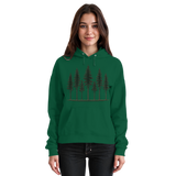 Unisex Pine Dusk Hoodie by Arvenzo in bottle green, front view showing a casual, comfortable hoodie design.