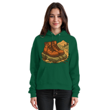 Unisex bottle green Arvenzo Trail Rest Hoodie with front view, featuring a cozy hood and casual fit for outdoor activities.