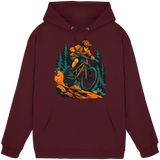 Front view of Arvenzo Dirt Rush unisex burgundy hoodie with a simple, classic design and a cozy fit.