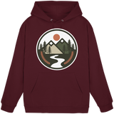 Burgundy Arvenzo Open Ground unisex hoodie with front design, casual fit, and soft fabric for comfortable everyday wear.