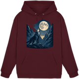 Unisex silver Howl hoodie by Arvenzo, front view showing burgundy fabric and minimalist design.