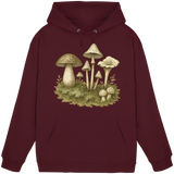 Front view of Arvenzo Forest Floor Hoodie, a burgundy unisex hoodie with a simple design, perfect for casual wear.