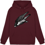 Arvenzo Swift Dive unisex hoodie in burgundy with front design, casual fit, and soft fabric for comfortable everyday wear.