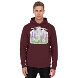 Front view of Arvenzo Alpine Bloom unisex burgundy hoodie with a simple design and soft fabric.