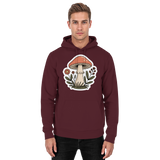 Unisex burgundy hoodie by Arvenzo featuring a simple front design, soft fabric, and comfortable fit.