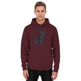 Front view of Arvenzo Mist Crown unisex hoodie in burgundy, featuring a simple design and comfortable fit.