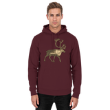 Unisex burgundy Tundra Walk hoodie by Arvenzo, front view showing soft fabric and casual hooded design.