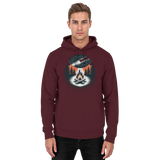Front view of Arvenzo Star Map Hoodie, a burgundy unisex hoodie featuring a star map design on the front.