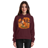 Front view of Arvenzo Ember Trail Burgundy unisex hoodie, showcasing its simple design and cozy fit.