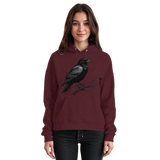 Front view of Arvenzo Dark Raven Hoodie, a unisex burgundy hoodie with a simple design and comfortable fit.