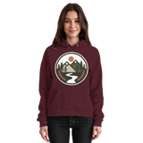 Front view of Arvenzo Open Ground unisex burgundy hoodie with a classic fit and simple design.