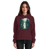 Front view of burgundy Arvenzo Fall Creek Hoodie, a unisex casual hoodie with a simple design and comfortable fit.