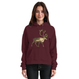 Front view of burgundy Arvenzo Tundra Walk unisex hoodie, showcasing its simple design and comfortable fit.