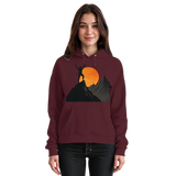 Front view of Arvenzo Bold Ascent unisex hoodie in burgundy, featuring a simple design and a comfortable fit.